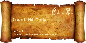 Csuri Nándor névjegykártya
